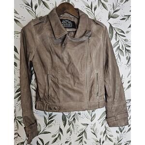 Black Noir Jacket Grey Women's Size S/M Faux Leather
